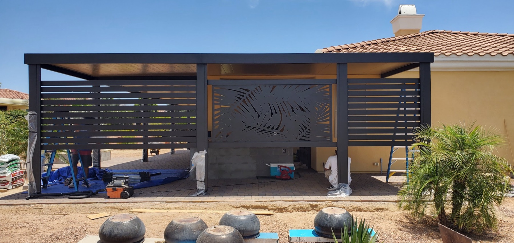 City Seamless patio cover project photo for Las Vegas patio cover customers.