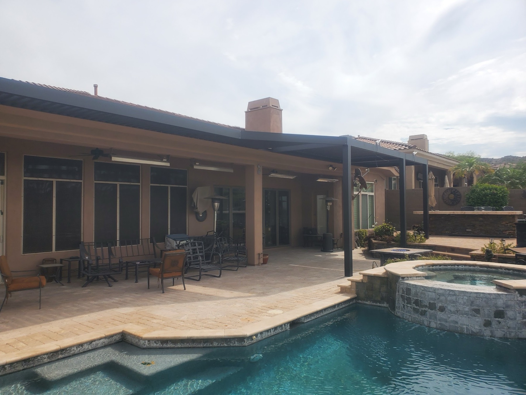 City Seamless patio cover project photo for Las Vegas patio cover customers.