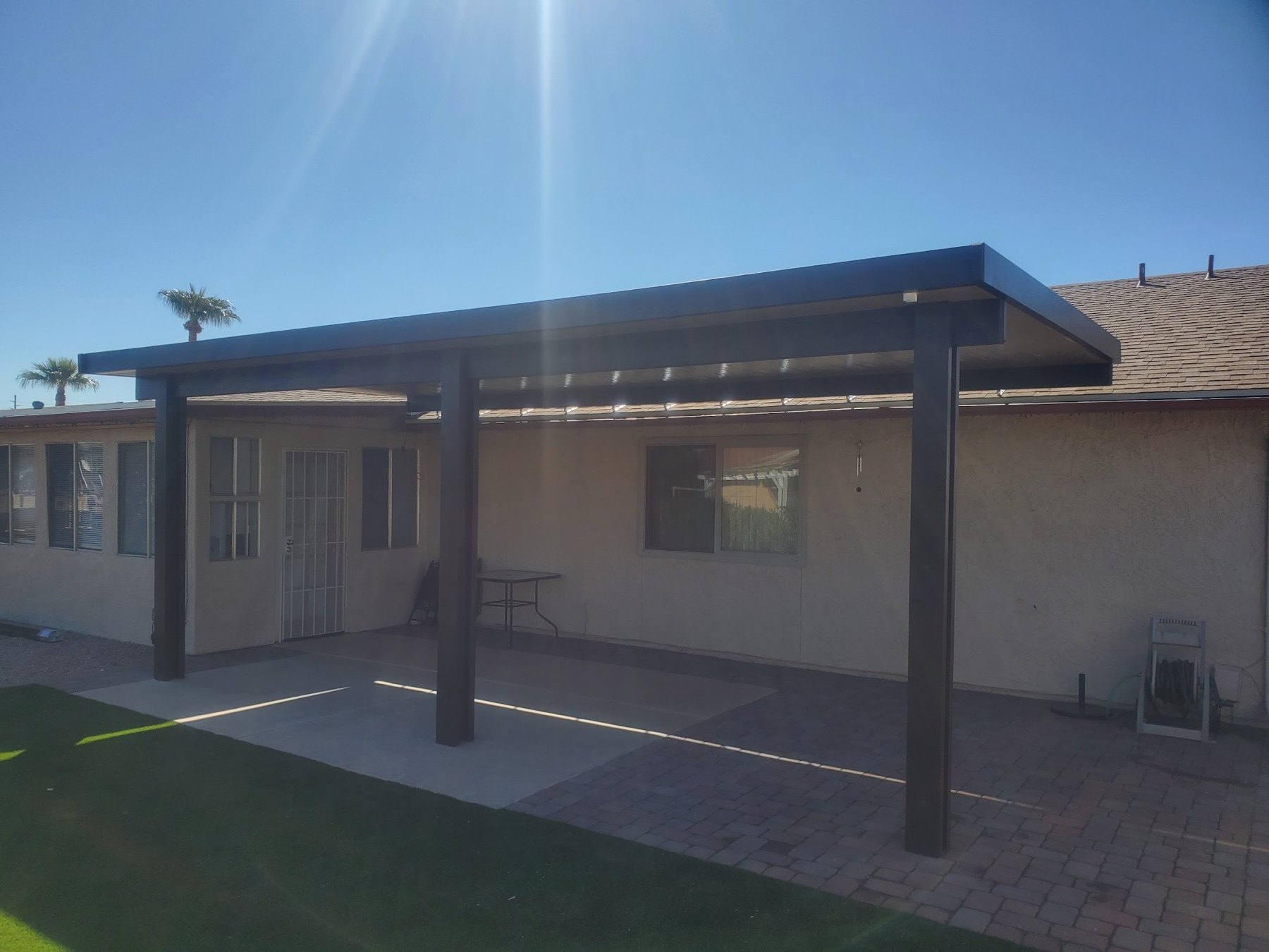 City Seamless patio cover project photo for Las Vegas patio cover customers.