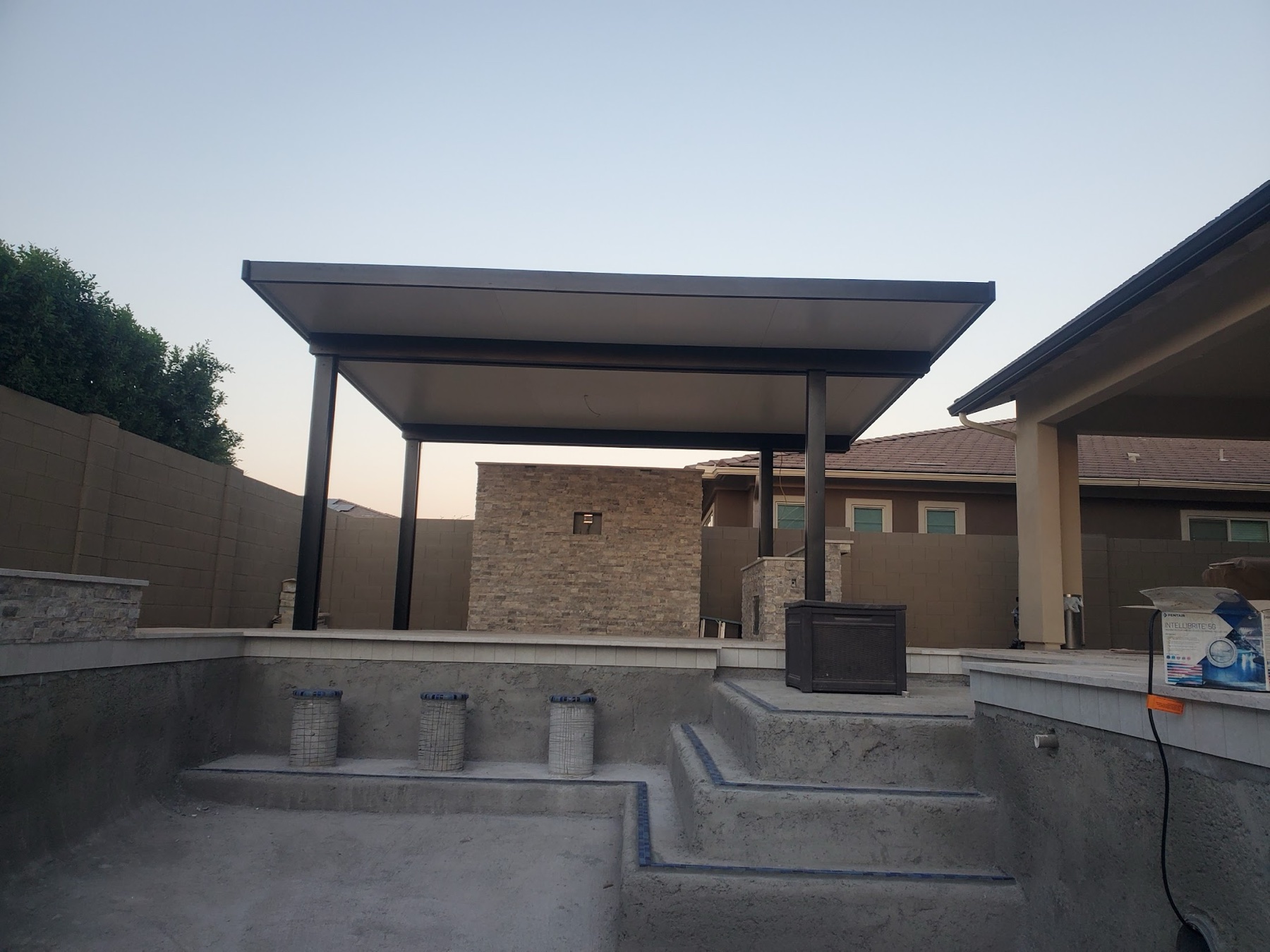 City Seamless patio cover project photo for Las Vegas patio cover customers.