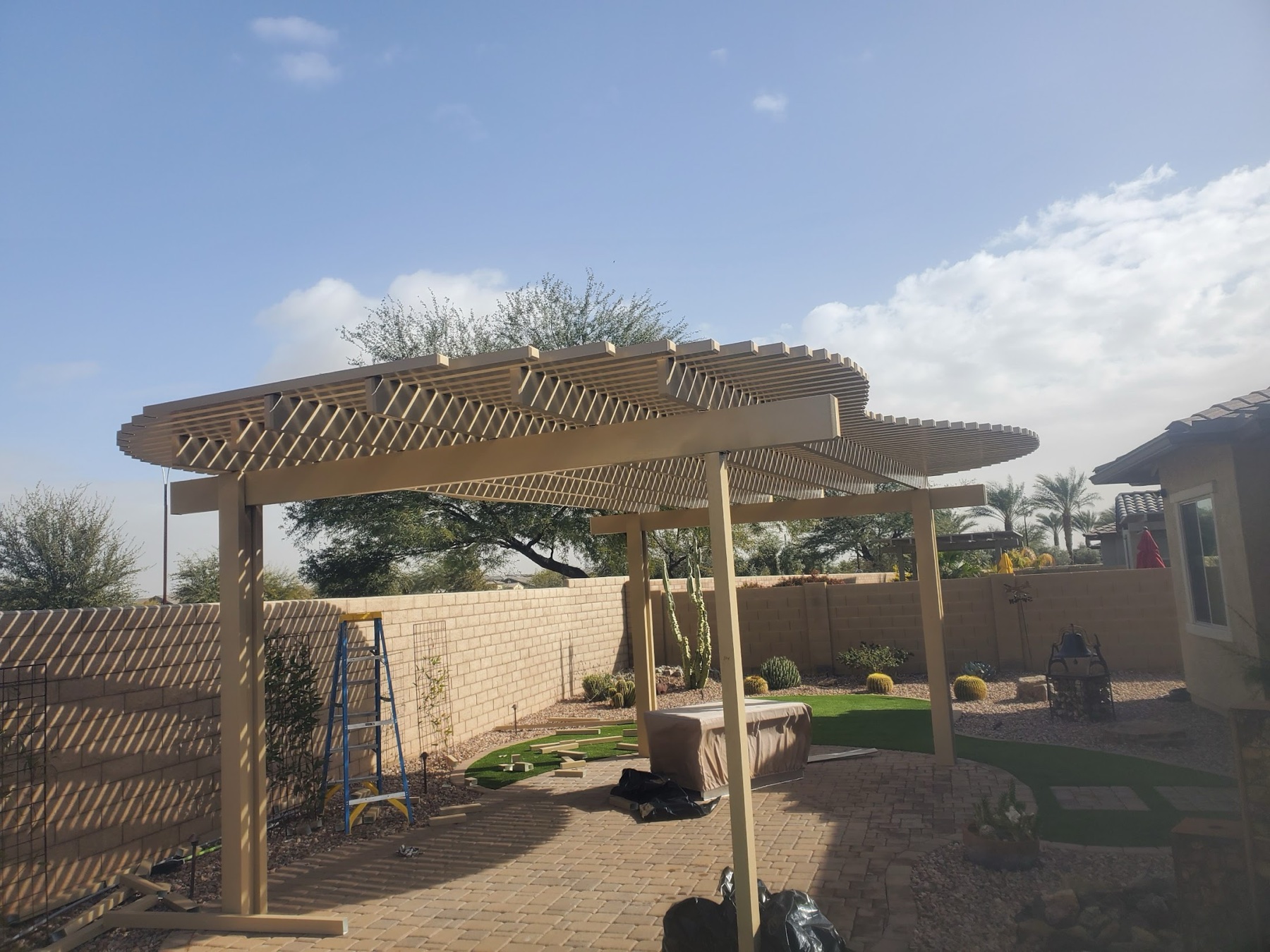 City Seamless patio cover project photo for Las Vegas patio cover customers.