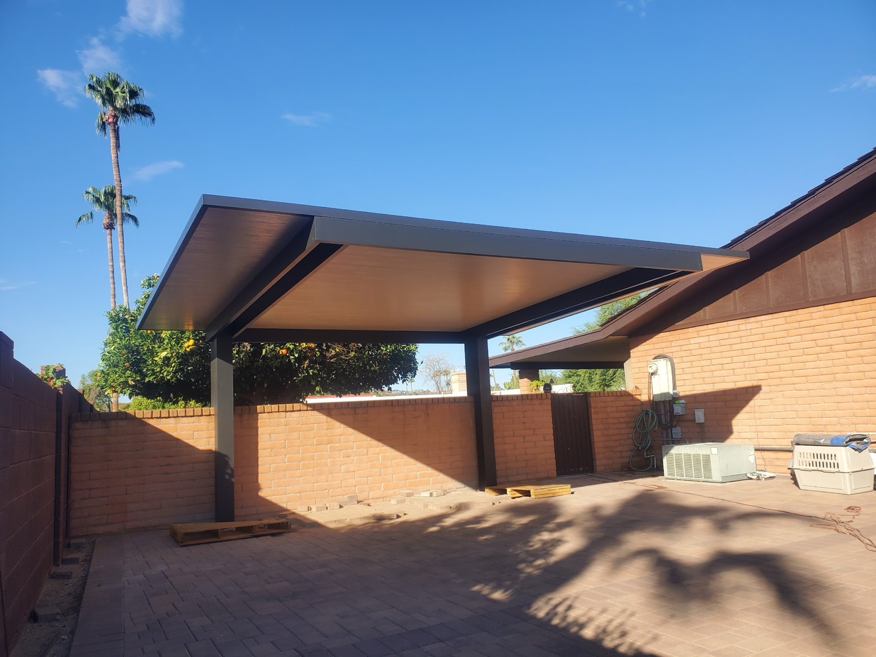 City Seamless patio cover project photo for Las Vegas patio cover customers.