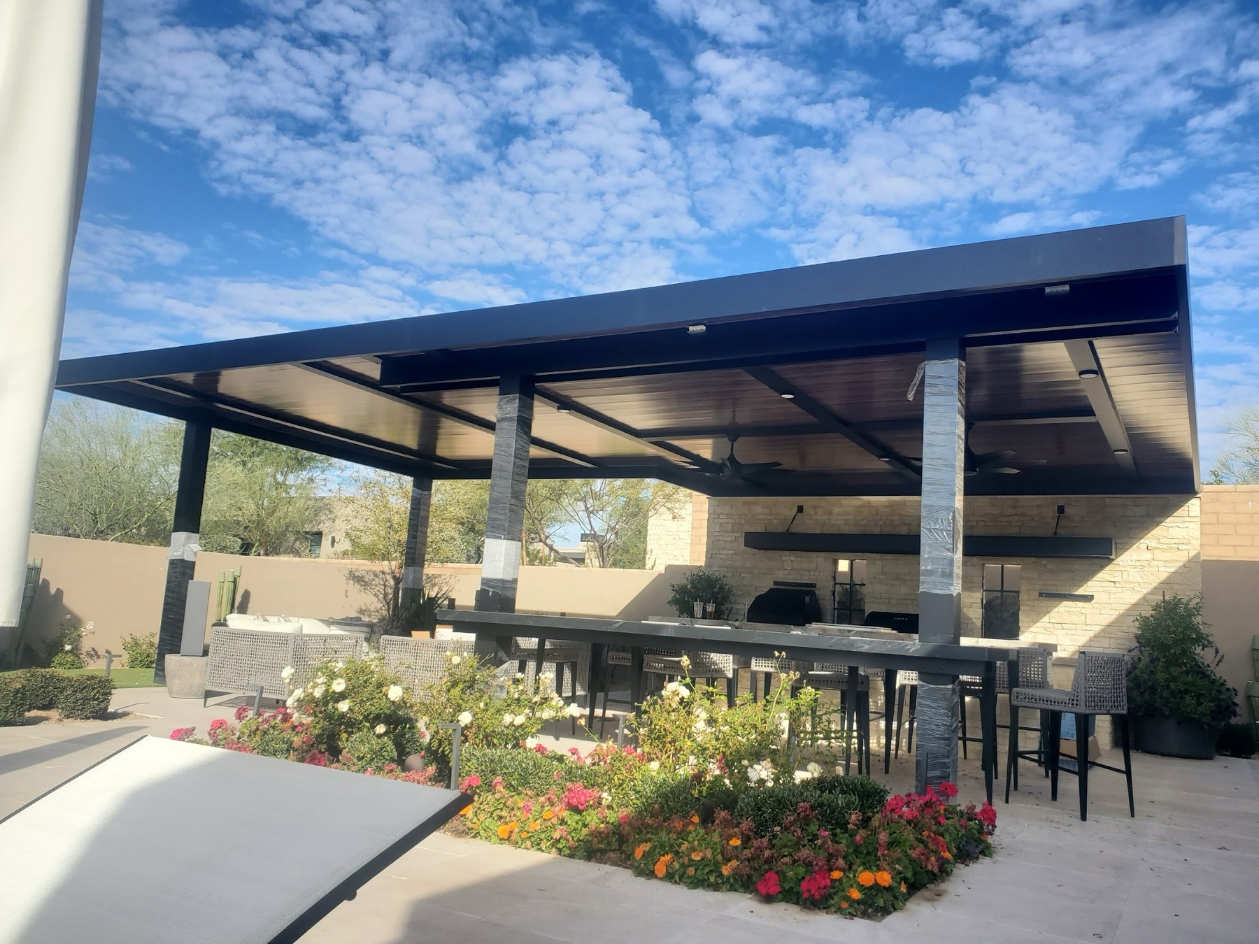 City Seamless patio cover project photo for Las Vegas patio cover customers.