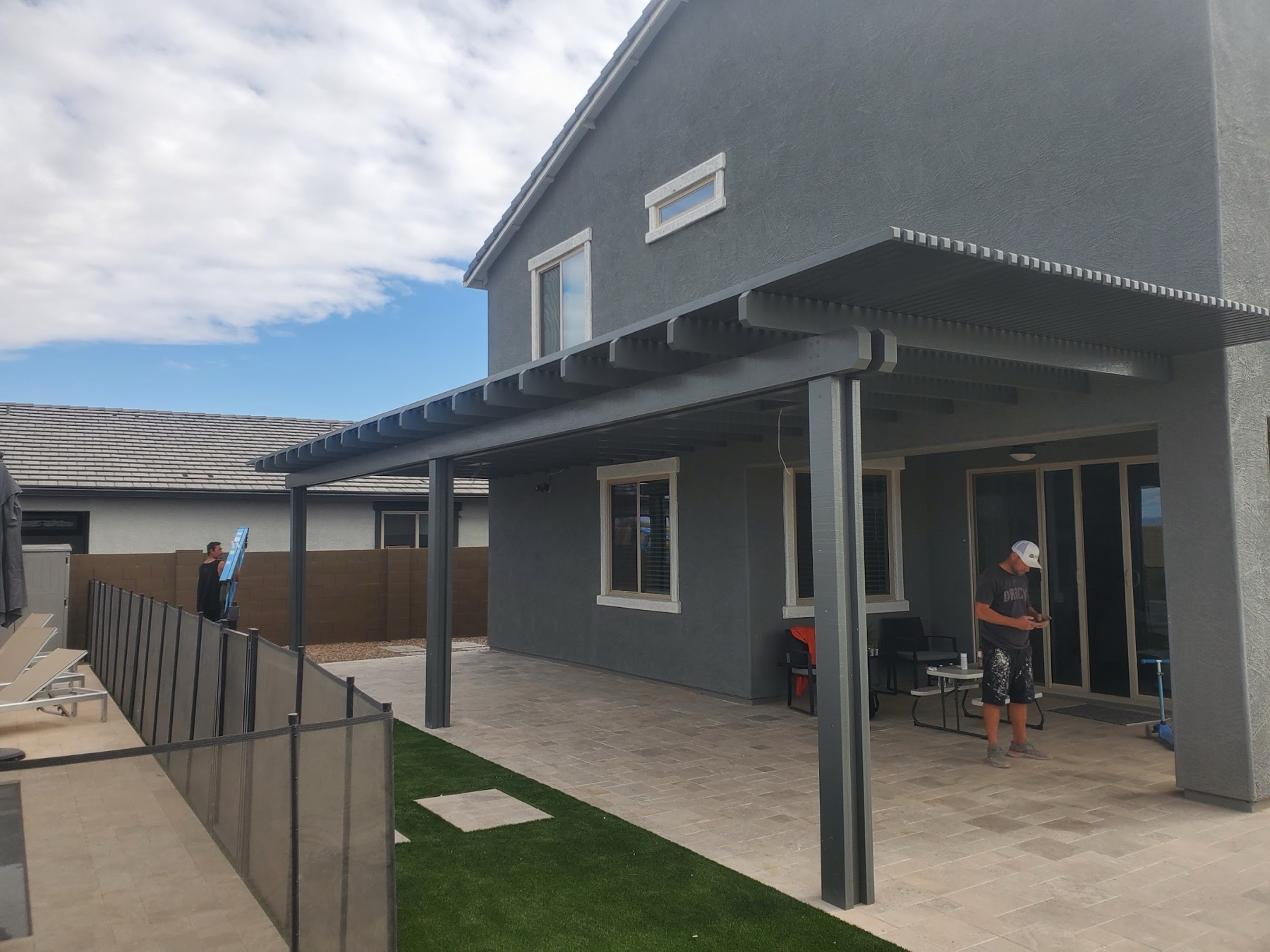 City Seamless patio cover project photo for Las Vegas patio cover customers.