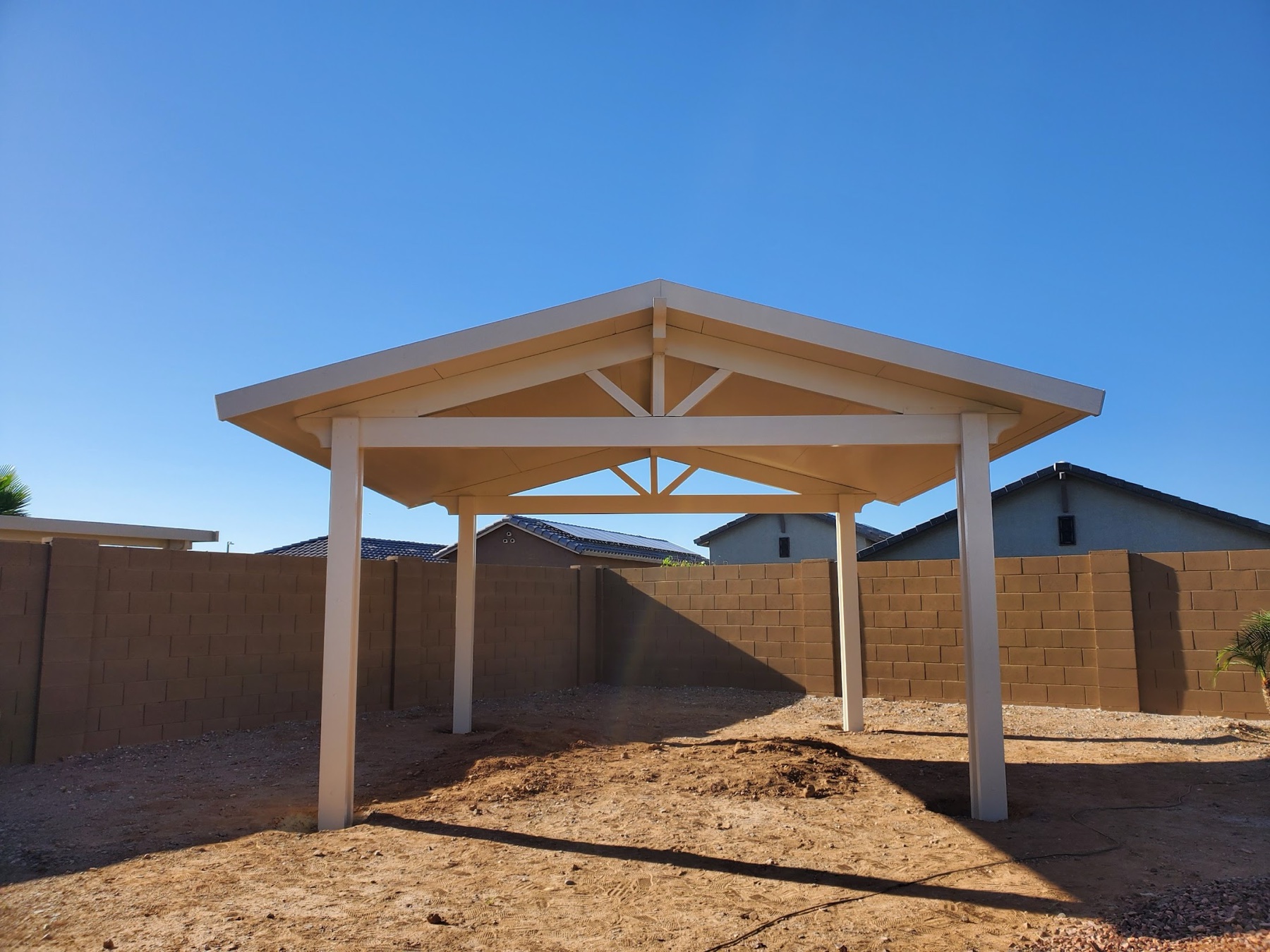 City Seamless patio cover project photo for Las Vegas patio cover customers.