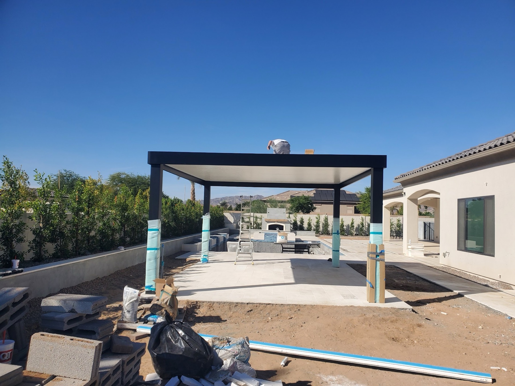 City Seamless patio cover project photo for Las Vegas patio cover customers.