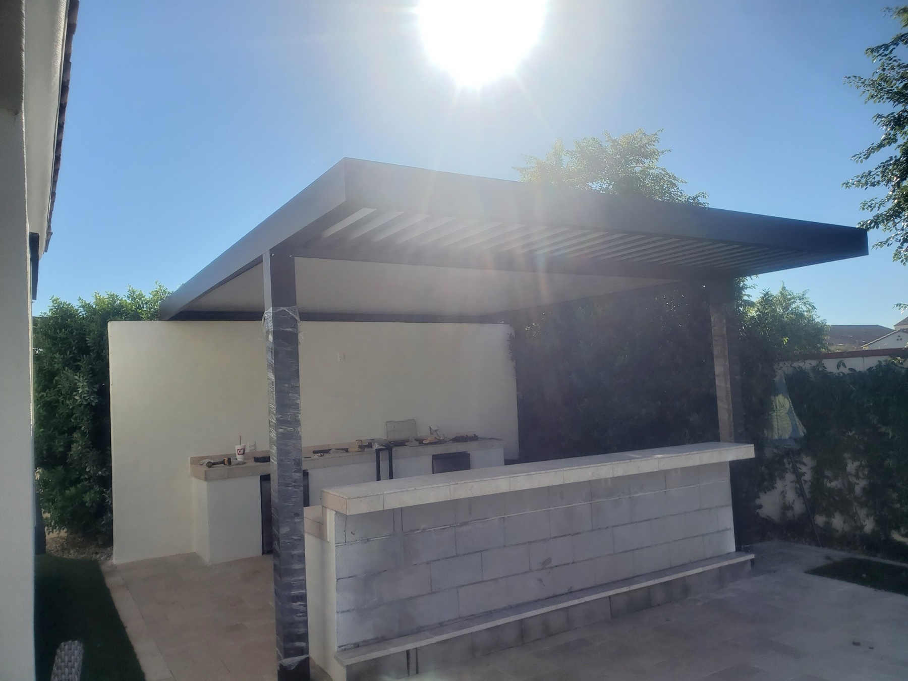 City Seamless patio cover project photo for Las Vegas patio cover customers.