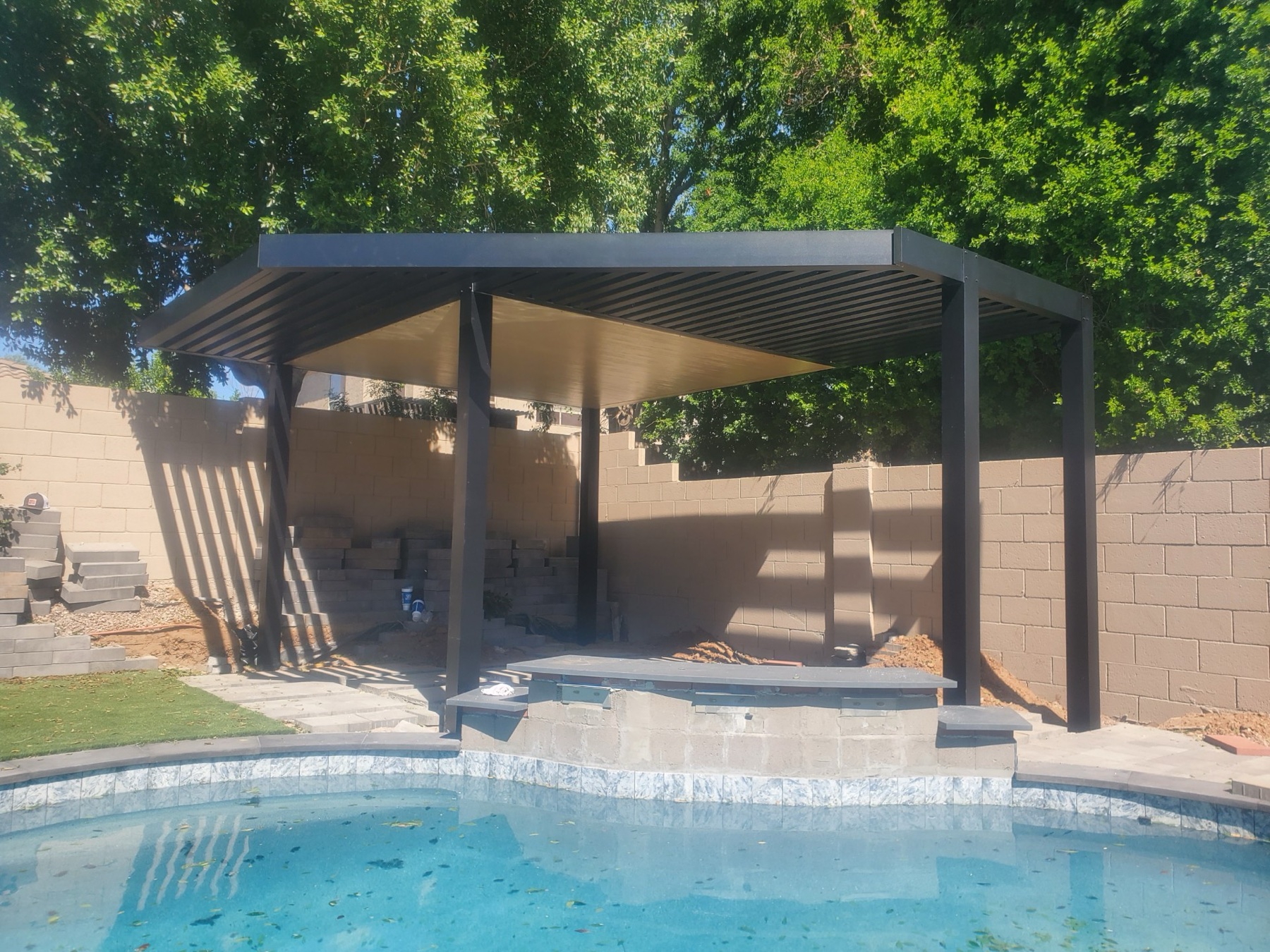 City Seamless patio cover project photo for Las Vegas patio cover customers.