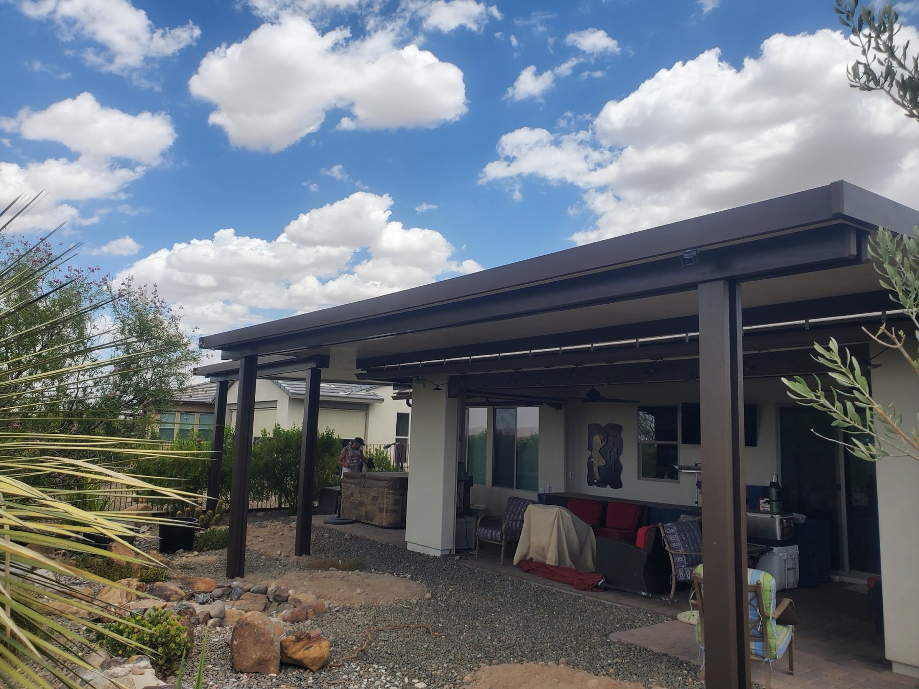 City Seamless patio cover project photo for Las Vegas patio cover customers.