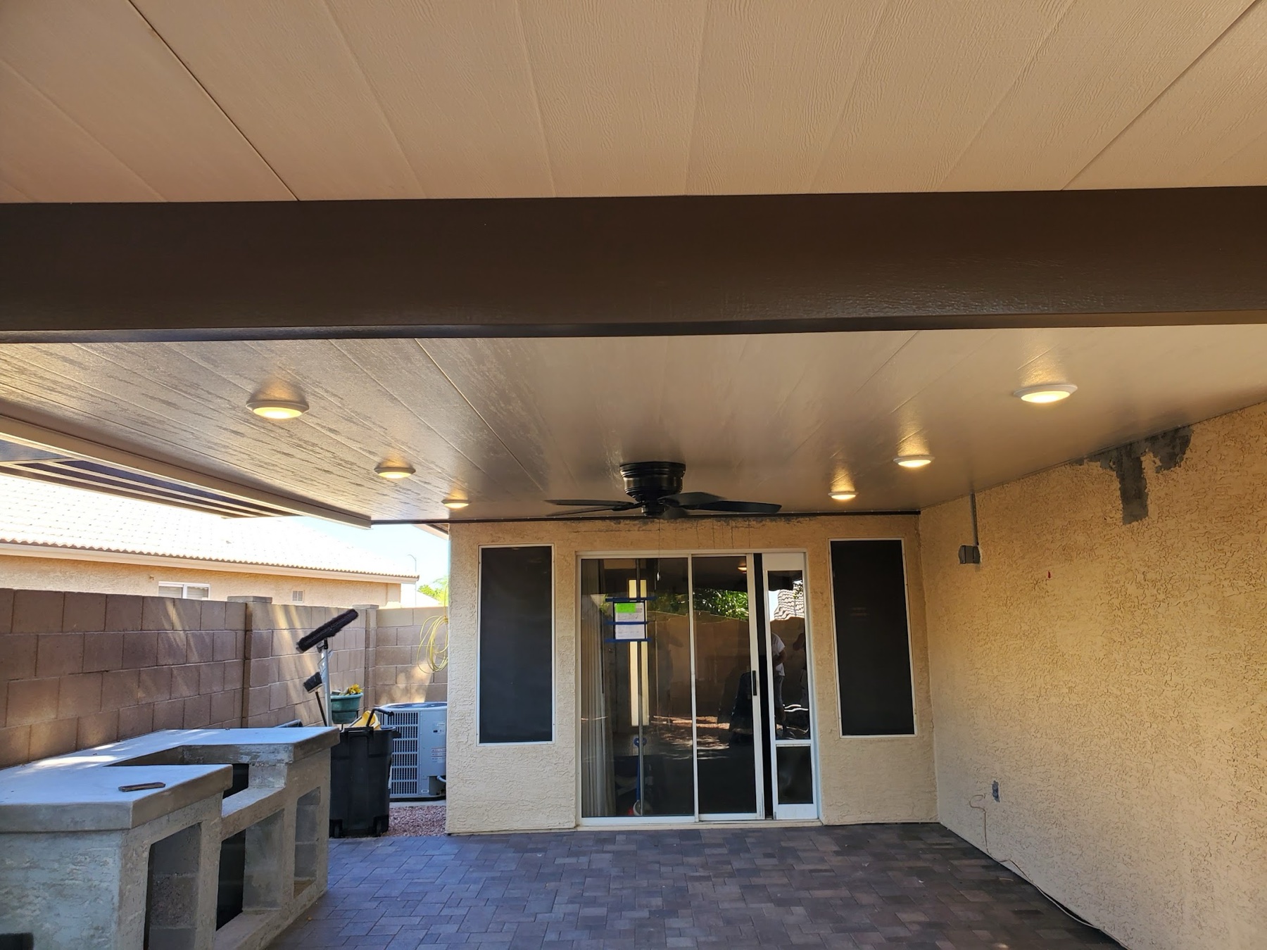 City Seamless patio cover project photo for Las Vegas patio cover customers.