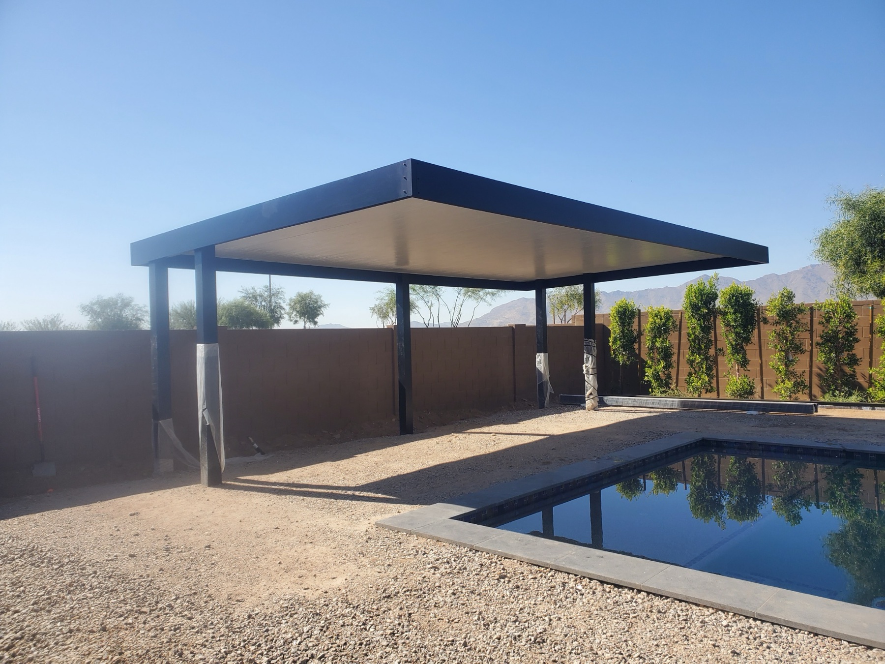 City Seamless patio cover project photo for Las Vegas patio cover customers.