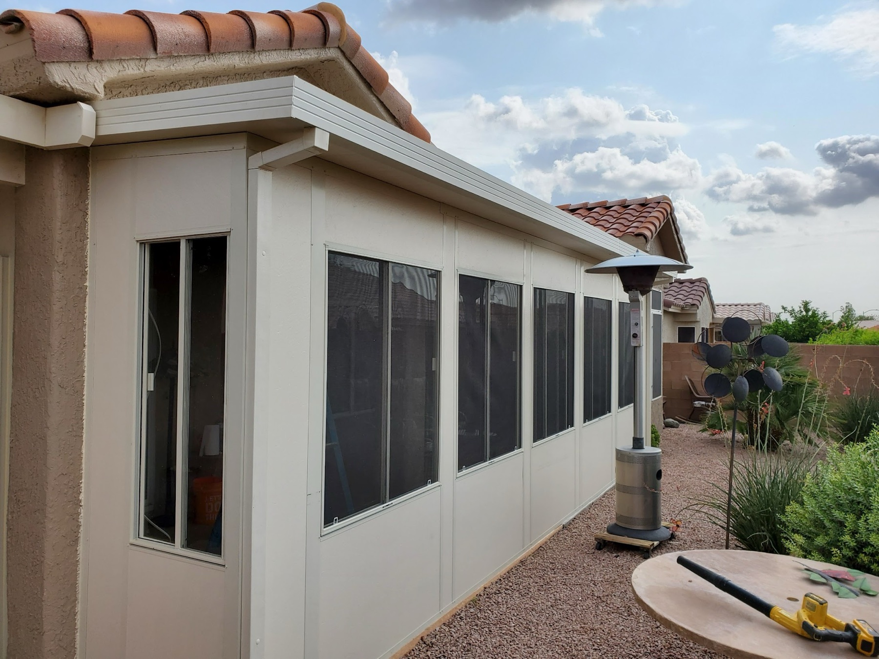 City Seamless patio cover project photo for Las Vegas patio cover customers.