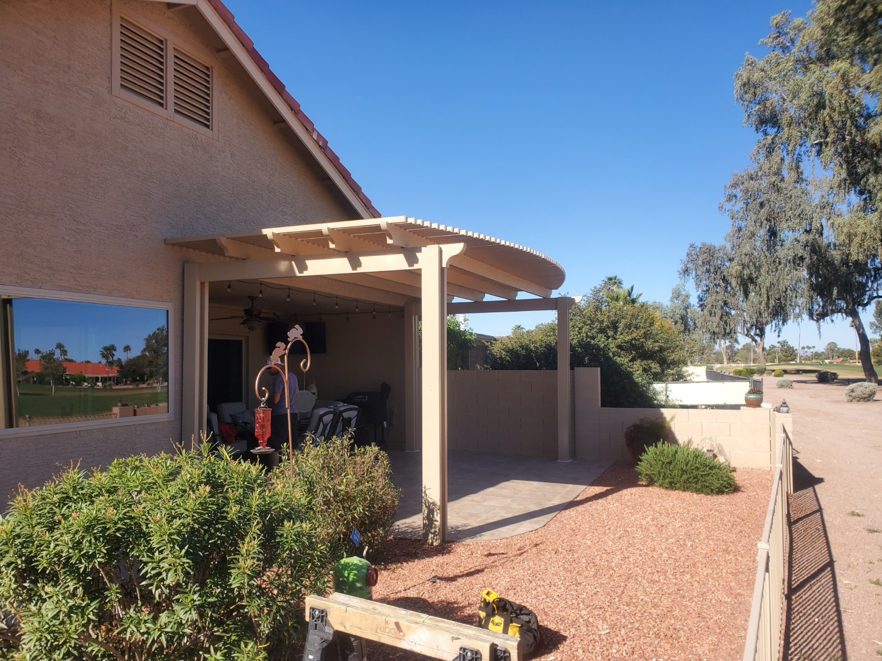 City Seamless patio cover project photo for Las Vegas patio cover customers.