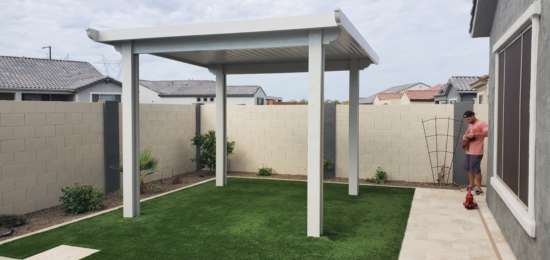City Seamless patio cover project photo for Las Vegas patio cover customers.