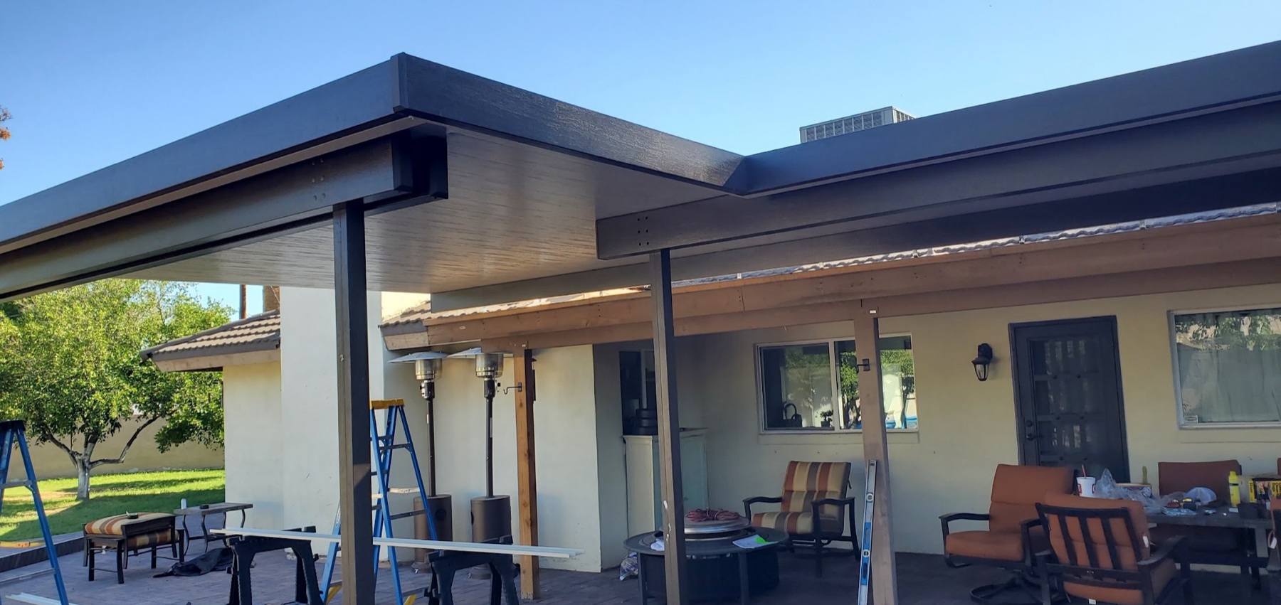 City Seamless patio cover project photo for Las Vegas patio cover customers.