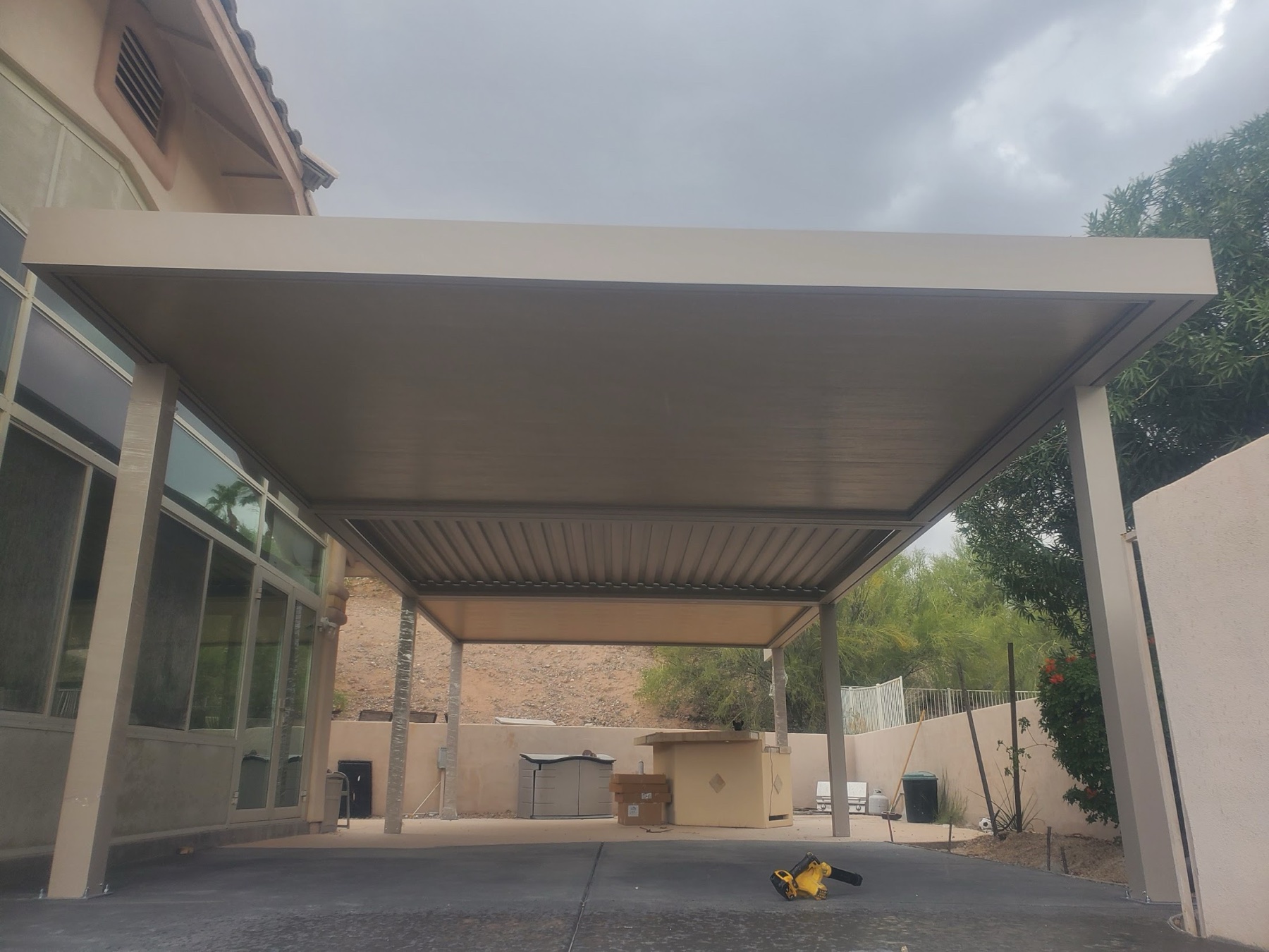 City Seamless patio cover project photo for Las Vegas patio cover customers.