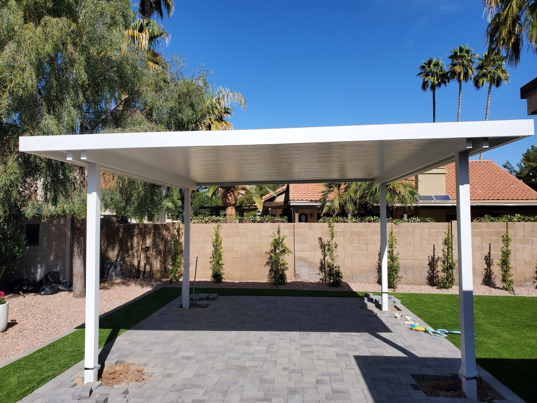 City Seamless patio cover project photo for Las Vegas patio cover customers.