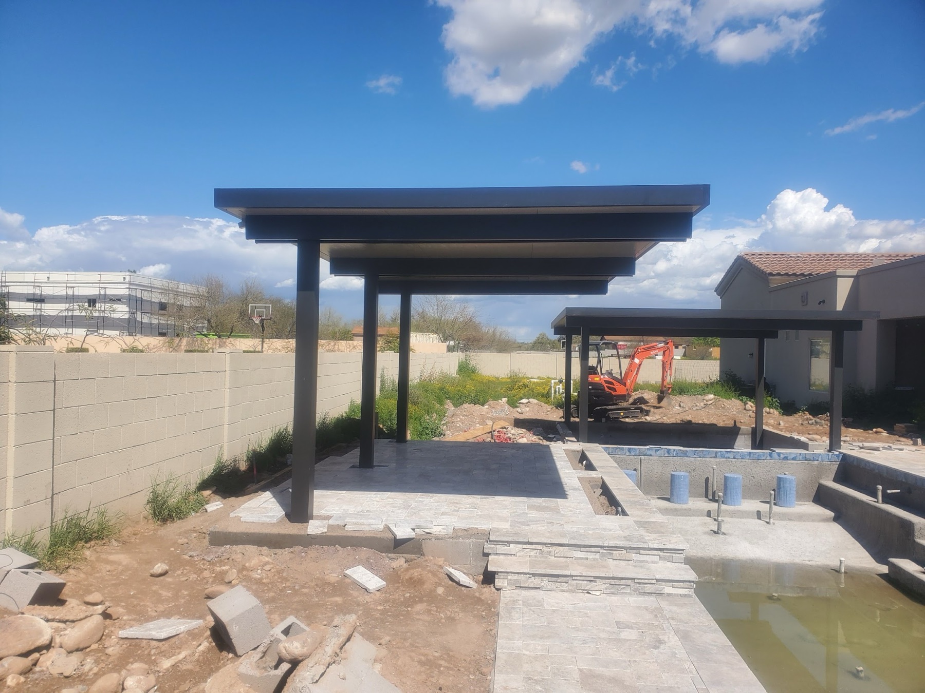 City Seamless patio cover project photo for Las Vegas patio cover customers.