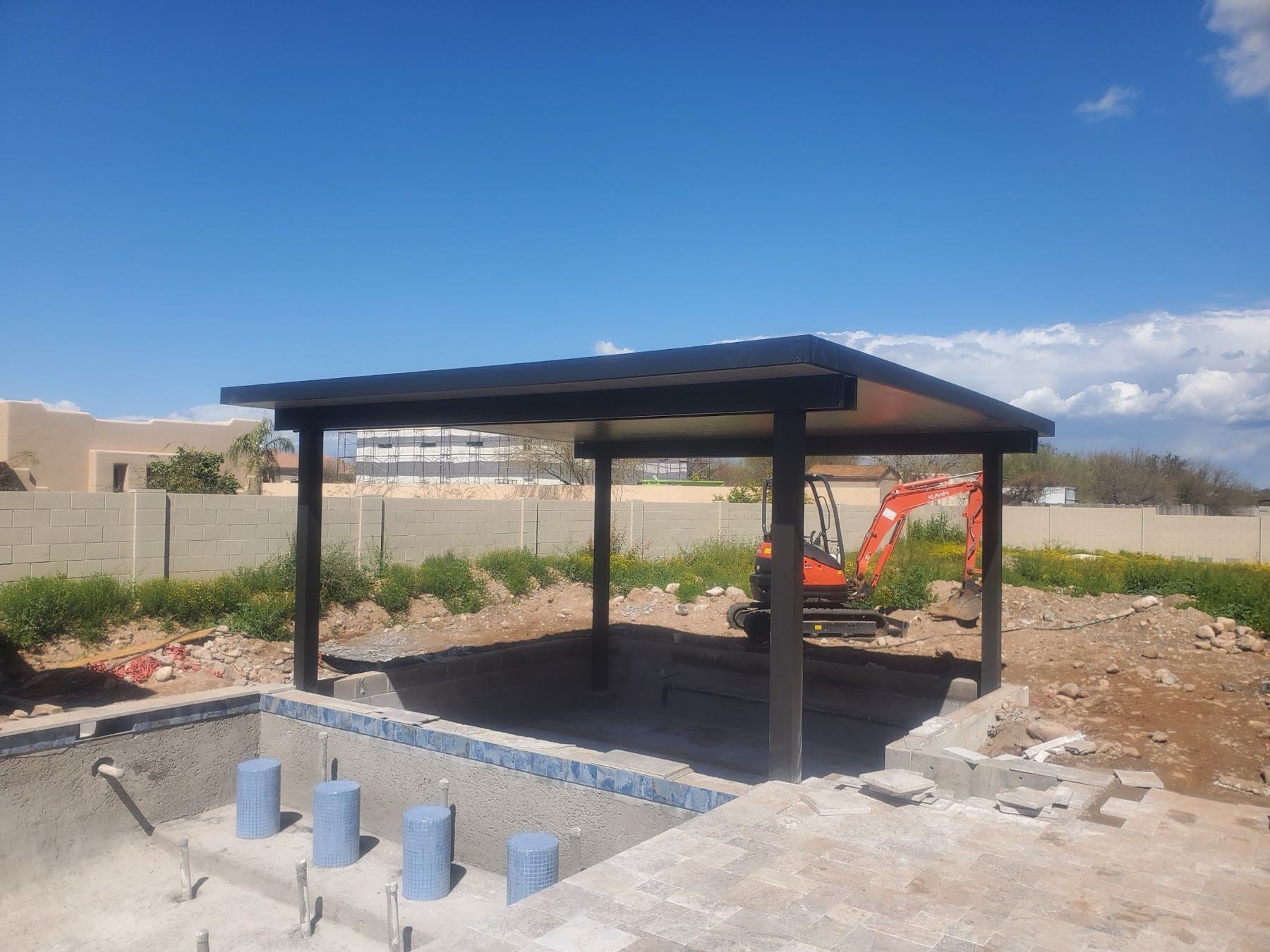 City Seamless patio cover project photo for Las Vegas patio cover customers.